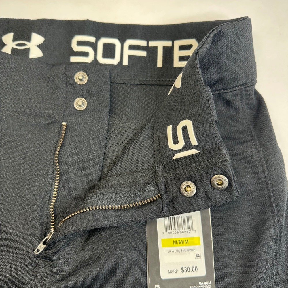 Under Armour Womens Black Utility Softball Pants Cropped Loose Fit 1375665 M NEW - Picture 6 of 13